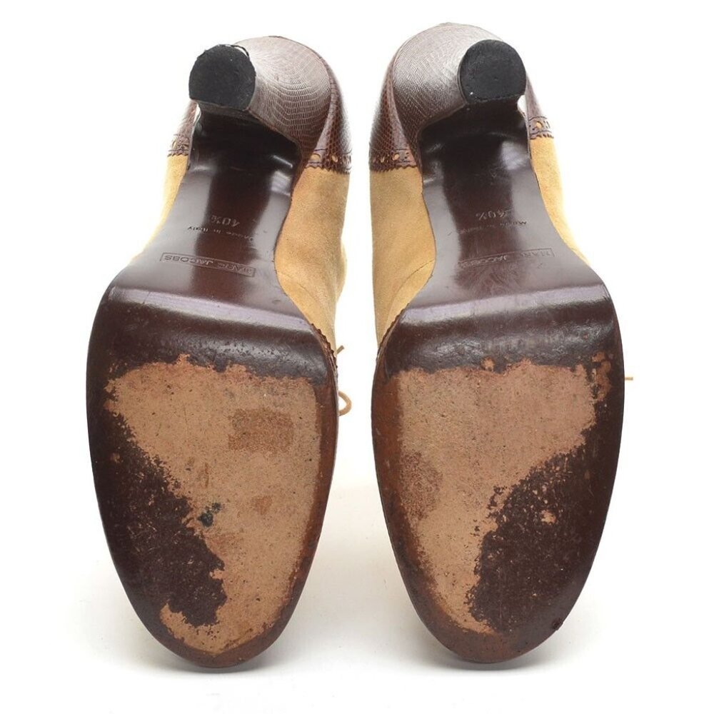 Marc Jacobs Brown Perforated Lace Up Booties Pumps 40.5 - Picture 5 of 6